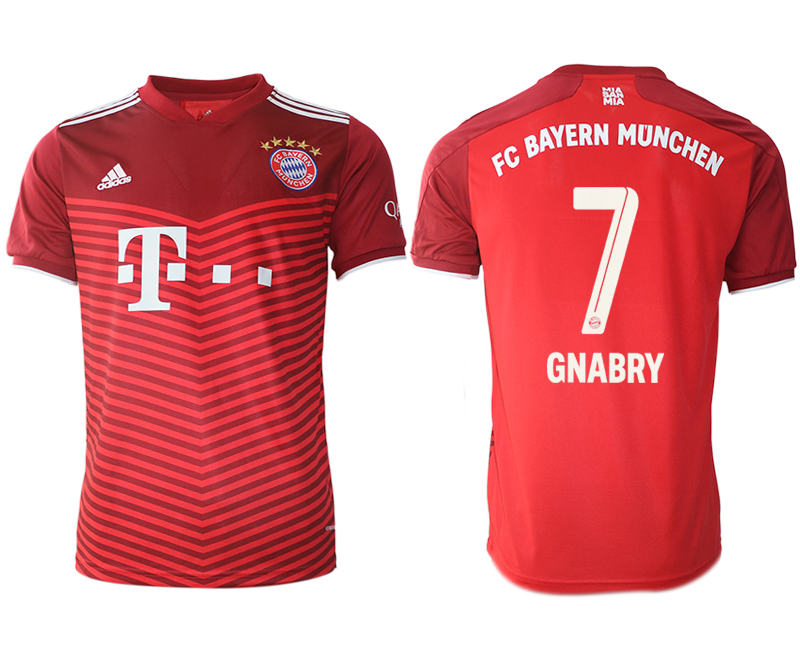 Men 2021-2022 Club Bayern Munich home aaa version red #7 Soccer Jersey